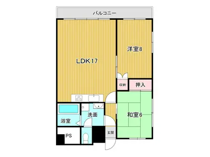 エクセレントハウス大興(2LDK/5階)の間取り写真