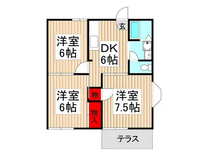 メゾン大和田(3DK/1階)の間取り写真