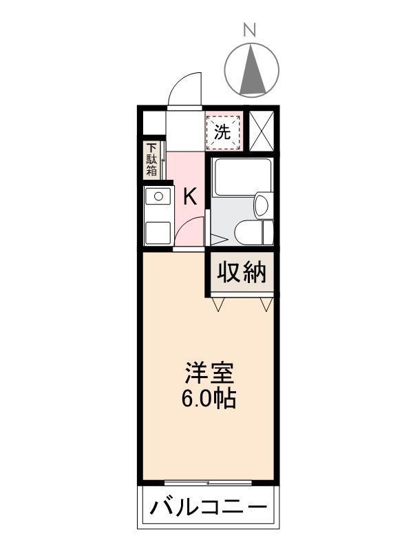 マリオン高松宮脇町 401(1K/4階)の間取り写真