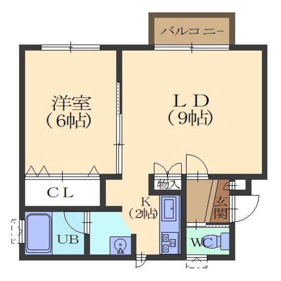 リトルパレット(1LDK/1階)の間取り写真
