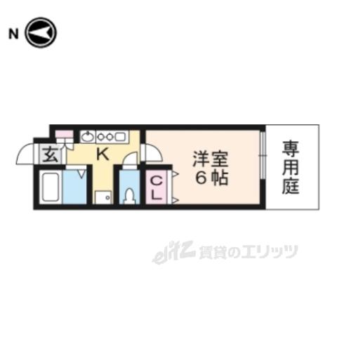 コーポセジュール(ワンルーム/1階)の間取り写真