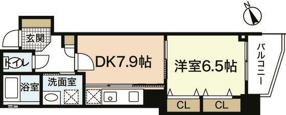 セントヒルズ上幟町(1DK/2階)の間取り写真