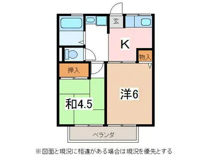 シティハイムナガタI(2K/1階)の間取り写真