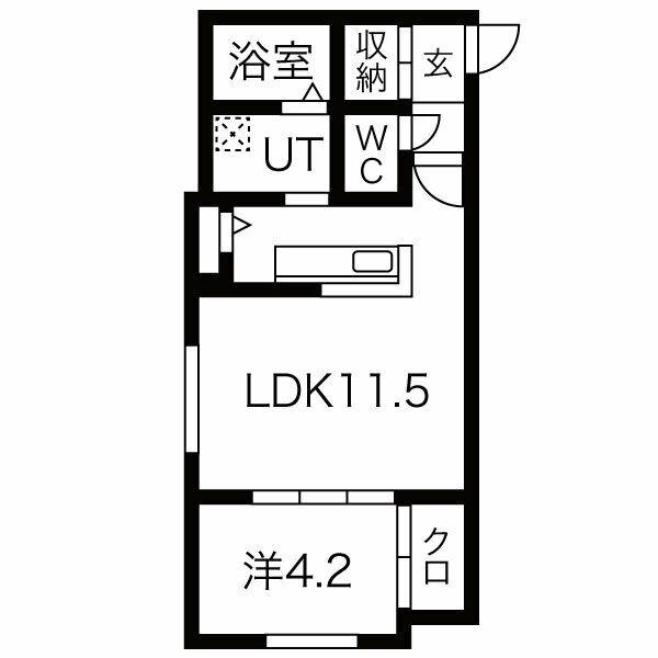 リーサ小樽(1LDK/2階)の間取り写真
