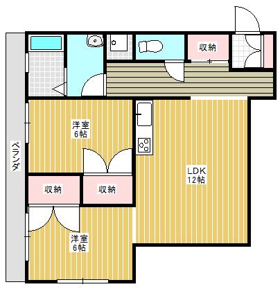 メゾン・レ・セント(2LDK/2階)の間取り写真