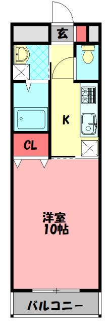 アンプルールフェール GLAND MOB(1K/2階)の間取り写真