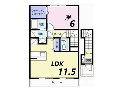ブリーズ アレイ(1LDK/2階)の間取り写真