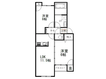 ベルリード昭和中央(2LDK/1階)の間取り写真