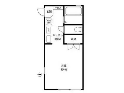 スカイハイツA(1K/2階)の間取り写真