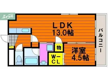 下中野S-1ビル(1LDK/2階)の間取り写真