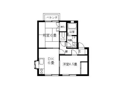 アプロード東手城A(2DK/2階)の間取り写真