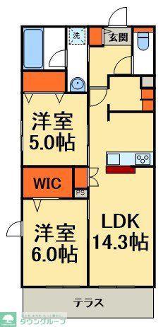 プレミアメゾン(2LDK/1階)の間取り写真