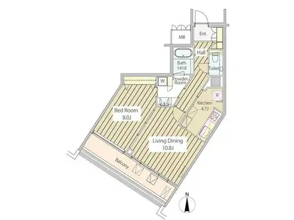 モメント汐留(1LDK/20階)の間取り写真