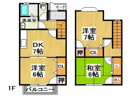 アネックスIII(3DK/1階)の間取り写真