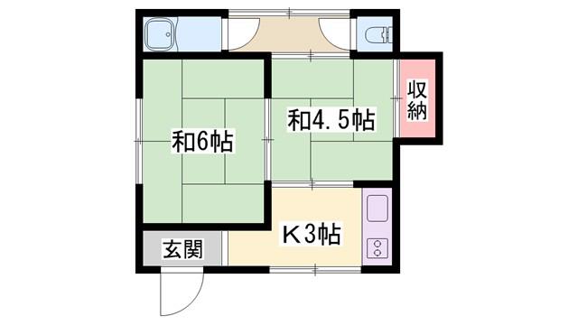 伊伝居土居アパート(2K/1階)の間取り写真
