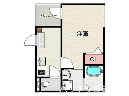 ウエスト SIDE HOUSING(1K/3階)の間取り写真