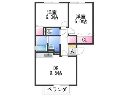 J-ロイネット(2DK/3階)の間取り写真