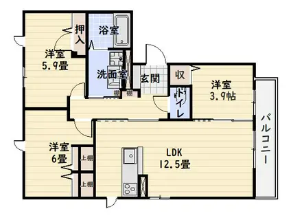 MTガーデン高麗(3LDK/3階)の間取り写真