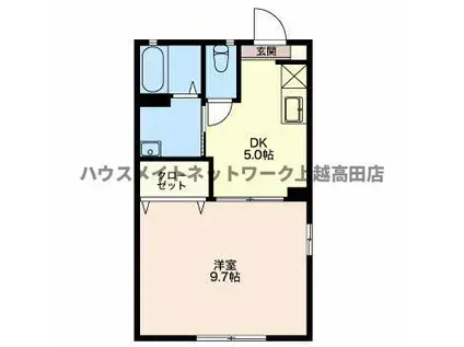 パストラル新光町II(1DK/2階)の間取り写真