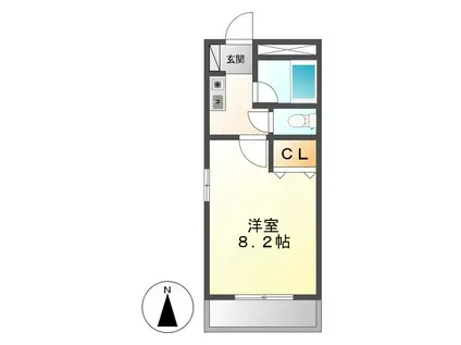 ウエスト COAST(1K/3階)の間取り写真