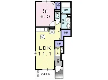 JR東海道本線 浜松駅 バス乗車時間:15分 最寄りバス停で下車 徒歩3分 2階建 築15年(1LDK/1階)の間取り写真
