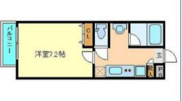 アスコット岩切駅前(1K/2階)の間取り写真
