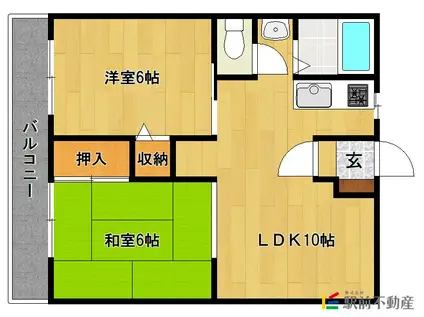組坂ビルNO.8(2LDK/1階)の間取り写真