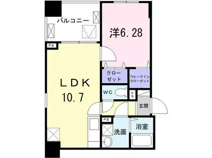 FIELD-V 築地(1LDK/5階)の間取り写真