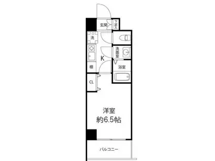 グランドゥールふじみ野(1K/1階)の間取り写真