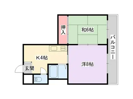 さくらハイツII(2K/2階)の間取り写真