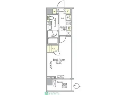 HEALING GATE 押上(1K/2階)の間取り写真