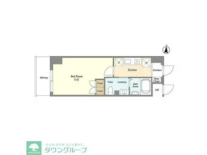 DAFFITTO三鷹(1K/7階)の間取り写真