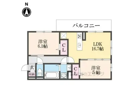 FLEURⅡ(2LDK/3階)の間取り写真