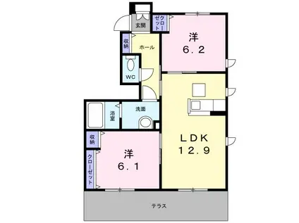 グランマスト太田C(2LDK/1階)の間取り写真