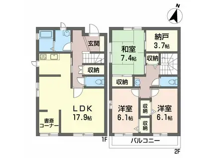 セントポーリア鴻池(3SLDK/1階)の間取り写真