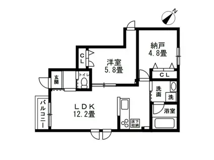 SOLARIA(1SLDK/1階)の間取り写真