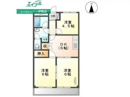 コーポロイヤル(3DK/2階)の間取り写真