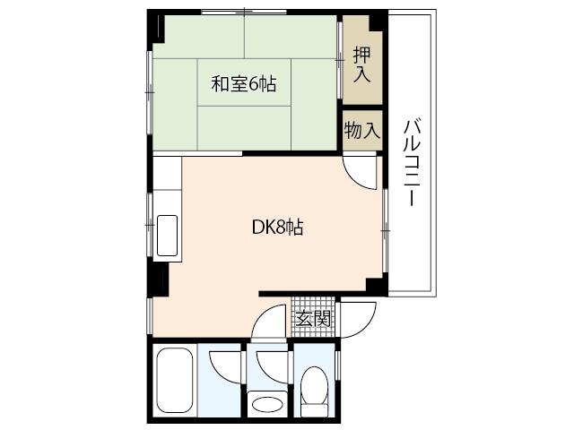 ライブ矢野(1DK/3階)の間取り写真