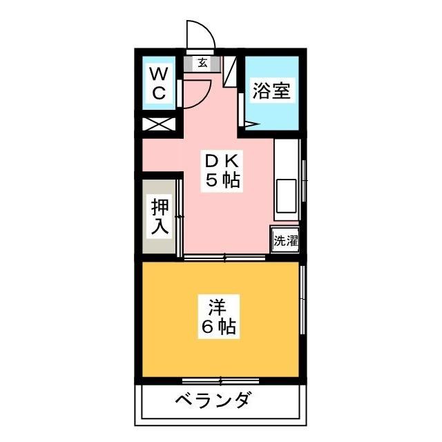 栄ハイツ(1DK/3階)の間取り写真