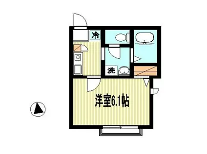 小田急線 向ケ丘遊園駅 徒歩11分 2階建 築15年(1K/2階)の間取り写真