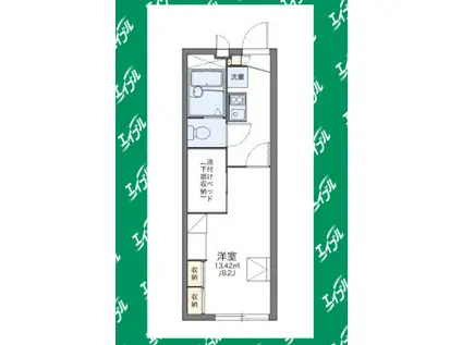 レオパレス阿久比(1K/1階)の間取り写真