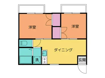 メゾンドール2番館(2LDK/4階)の間取り写真