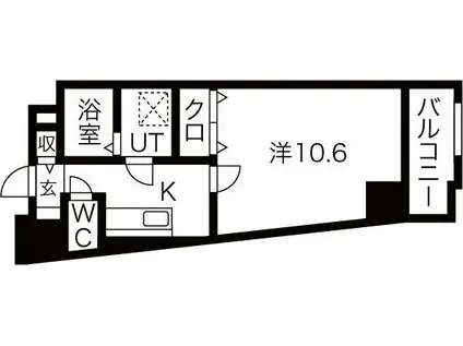 リジェールロワイヤル(1K/2階)の間取り写真