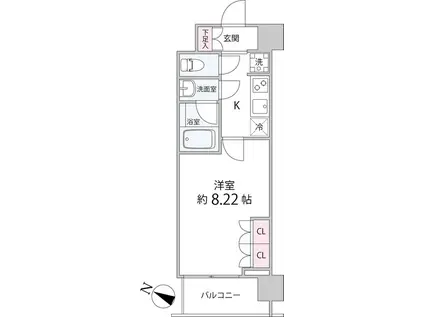 レリーサ大宮(1K/5階)の間取り写真