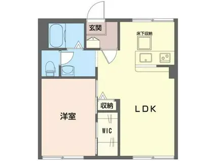 もとひろハイツ(1LDK/1階)の間取り写真
