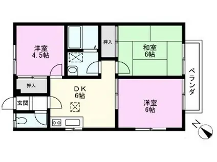 エルパレス(3DK/2階)の間取り写真