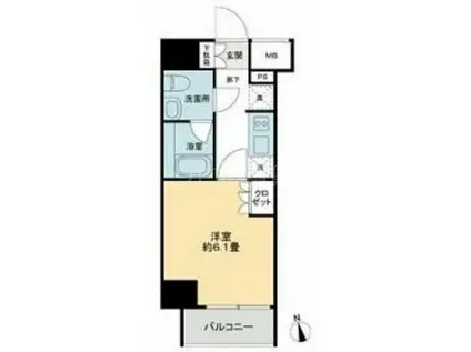 KDA GOTENYAMA(1K/9階)の間取り写真