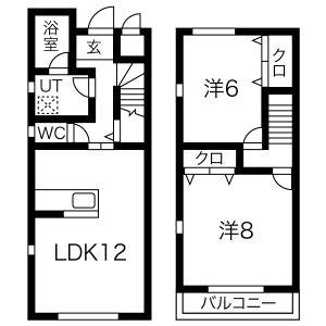 スマイルM&E 東館(2LDK/1階)の間取り写真