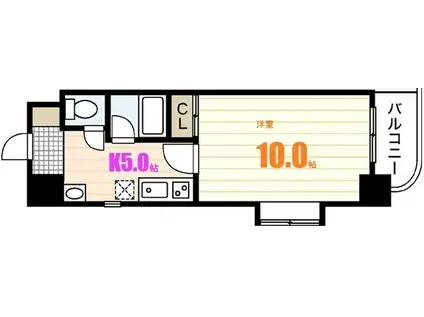 ラフィーネN(1DK/10階)の間取り写真