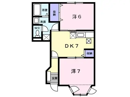 サニーコート近見I(2DK/1階)の間取り写真